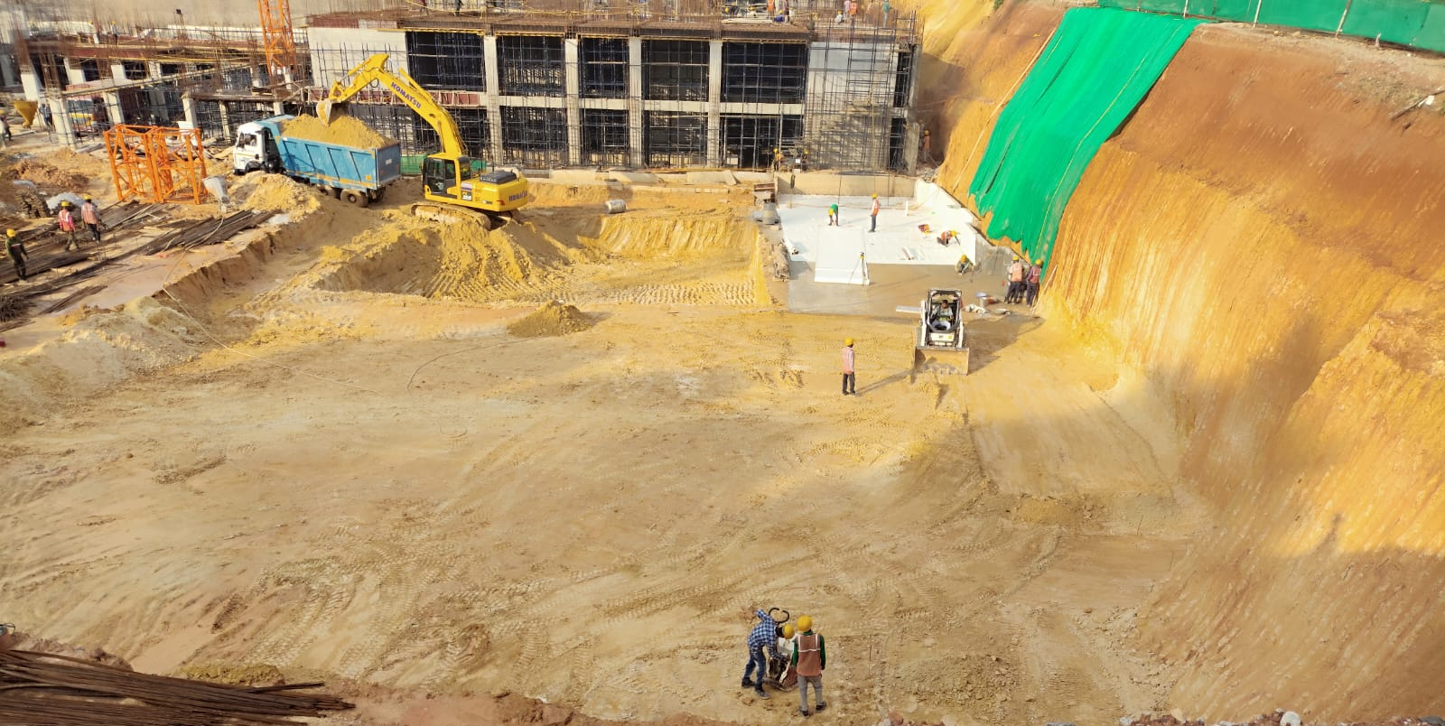 Tower-F: Mass excavation completed; footings started