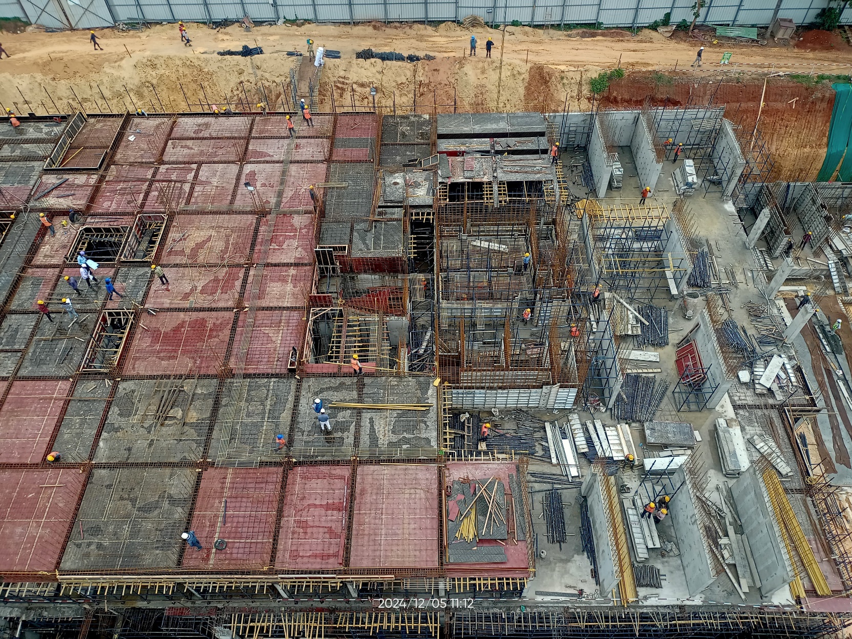 Tower-E : Basement-1 Slab Completed; Ground Floor Slab in Progress